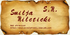 Smilja Mileticki vizit kartica